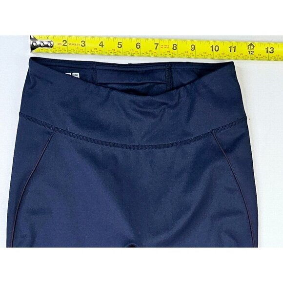 Uniqlo Size Small 28" Inseam Navy AIRism Hidden Pocket Women's Logo Yoga Pants - Picture 2 of 13